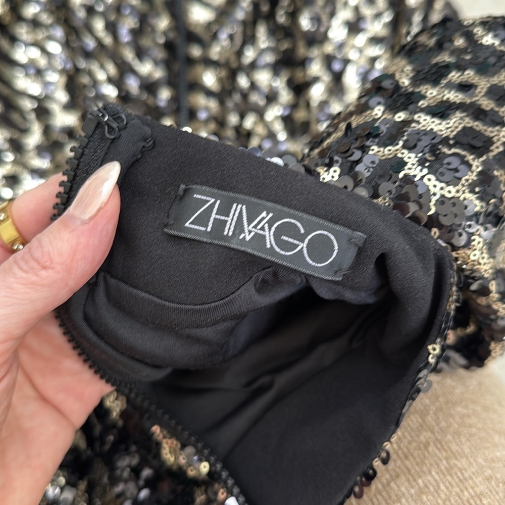 Zhivago When The Sun Went Down Sequin Top in Animal Size Medium - Picture 9 of 11